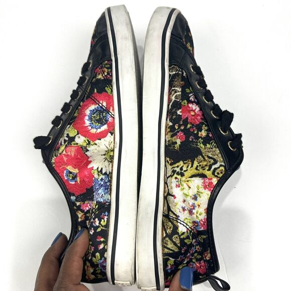 GUESS WGGOODLY Womens Floral M Sneakers, Fabric, Leather Trim Sz 7M - Picture 5 of 11